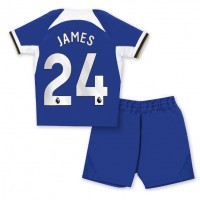 Camisa de time de futebol Chelsea Reece James #24 Replicas 1º Equipamento Infantil 2023-24 Manga Curta (+ Calças curtas)